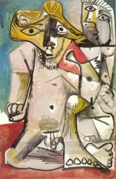 Cubism Painting - Homme et femme nus 1971 Cubism